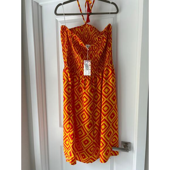Gypsie Blu Orange Halter Dress NWT Size 3X - Picture 4 of 6